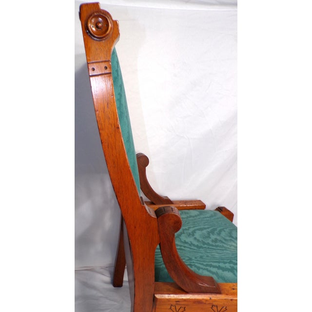 1880s Victorian Era Professionally Restored Child's Mahogany Slipper Chair For Sale - Image 9 of 10