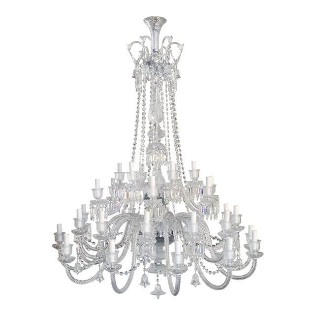 Grand 36 Arms Multi‑Tier Crystal Chandelier For Sale