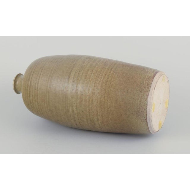 Danish Aubergine Glazed Studio Ceramic Vase For Sale - Image 5 of 6