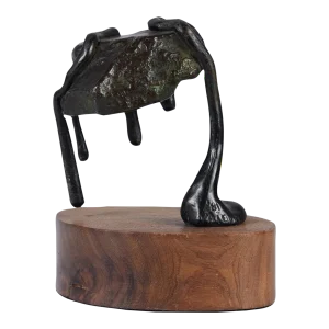 Mounted Abstract Bronze Sculpture