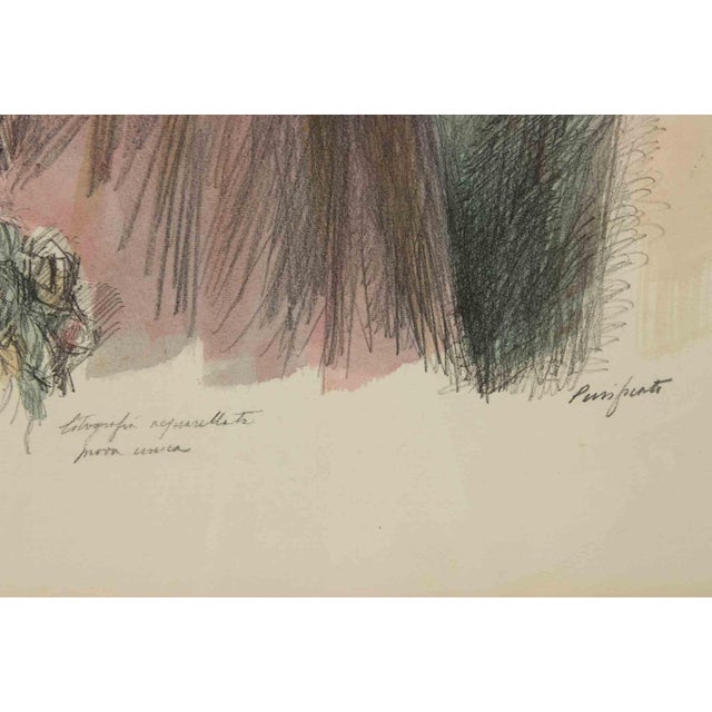 Domenico Purificato, Female Figure, Original Lithograph, 1970s For Sale - Image 4 of 6