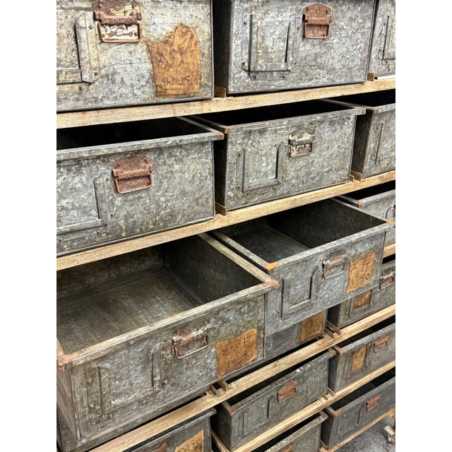 Vintage Sangham Storage Bins + Frame on Casters For Sale - Image 4 of 12