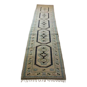 1960s Modern Design Turkish Runner, 2'11" X 14'6"