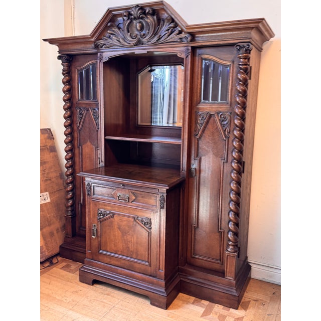Wood French Henry II Style Oak Hunt Cabinet, 19th Century For Sale - Image 7 of 12