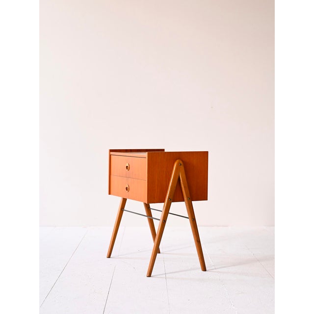 1960s Scandinavian Teak Bedside Table, 1960s For Sale - Image 5 of 12