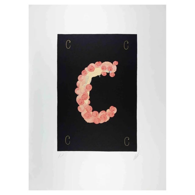 Erté, Letter C, 1976, Lithograph and Screen Print For Sale