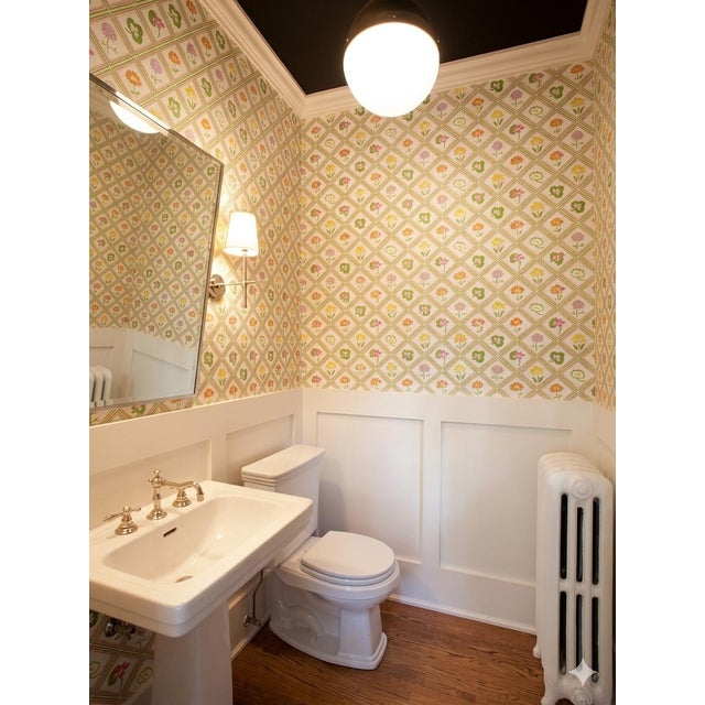 United DeSoto Floral Diamond Motif 70s Vintage Wallcovering For Sale - Image 11 of 12