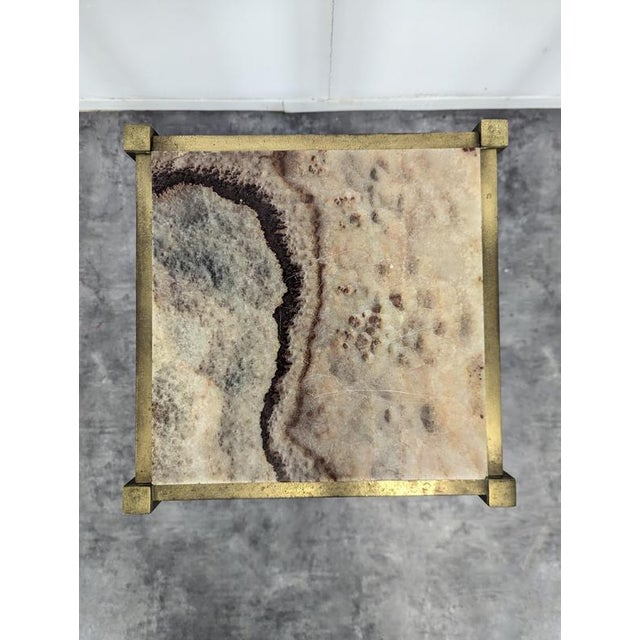 Art Deco Selette in Marble and Bronze For Sale - Image 3 of 4