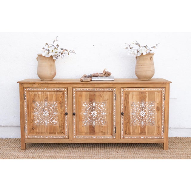 72" Long Damascus Mother of Pearl Inlaid Sideboard For Sale - Image 10 of 10