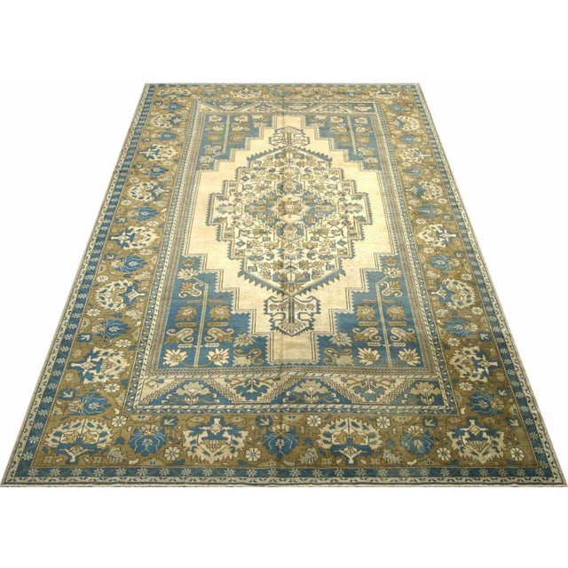 1960s Turkish Oushak Rug For Sale In Los Angeles - Image 6 of 7