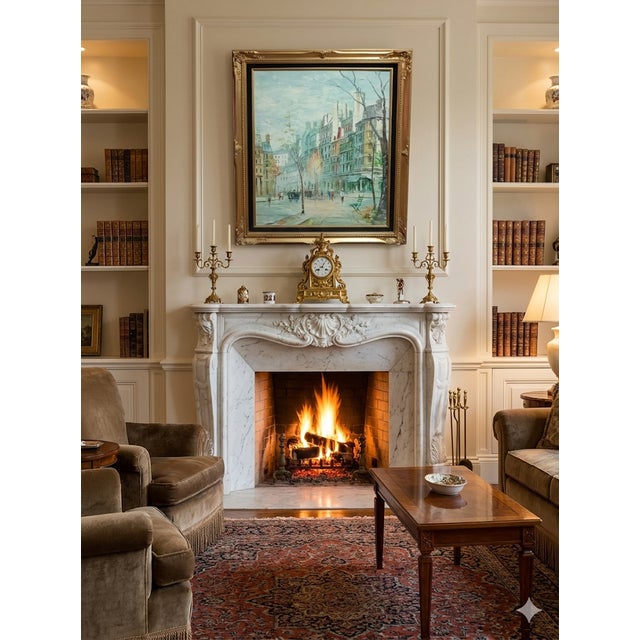 The B. Boston School Original Pariscape Painting from 1910 is a medium-sized, framed oil painting on canvas. Signed by the...