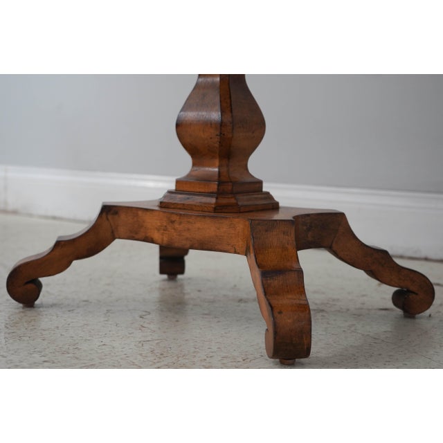 Brown Pair of Continental Style 2 Tier 1 Drawer Pedestal Lamp End Tables For Sale - Image 8 of 17