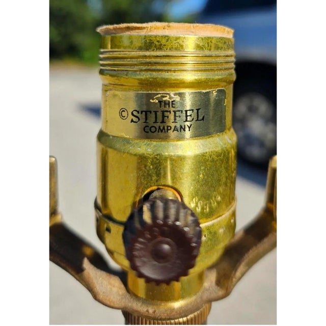 Vintage Stiffel Mid-Century Modern Glazed Ceramic Lamp For Sale - Image 12 of 13