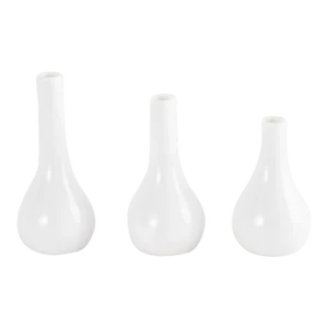 Vintage White Porcelain Fitz and Floyd Miniature Vases - Set of 3
