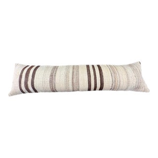 Turkish Hemp Pillow Cushion Natural Beige Brown Cushion Cover 12"x46" For Sale