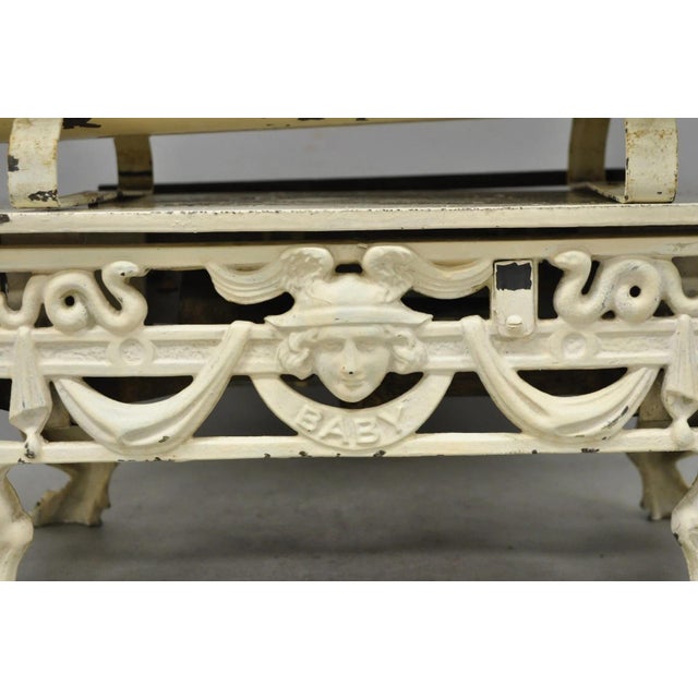 Antique Putzeys & Melot Liège Belgium Neoclassical Style Cast Iron Figural Baby Scale. Item features heavy cast iron...
