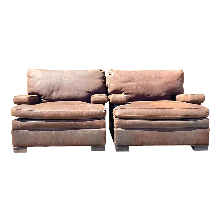 Vintage Boho Lee Industries Leather Club Chairs a Pair Chairish