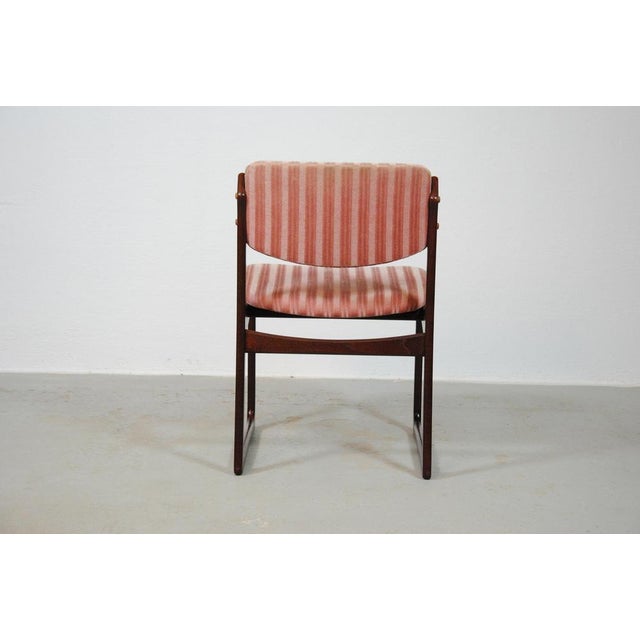 Brown Danish Dining Chairs in Tanned Oak and Pink Upholstery attributed to Poul Hundevad, 1970s, Set of 6 For Sale - Image 8 of 15