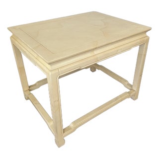 Henredon Faux Goatskin Karl Springer Style Side Table For Sale