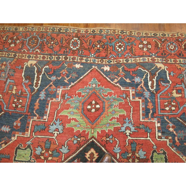 Antique Heriz Rug - 9'11" x 14'1" For Sale - Image 4 of 12