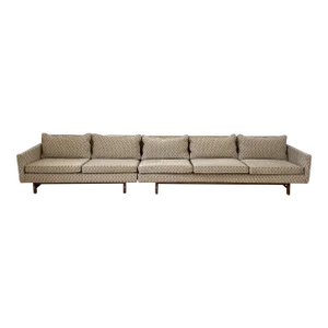 Paul McCobb for Calvin Sectional Sofa Walnut Legs Aluminum Cross Bars