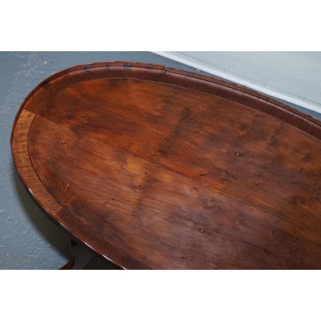 Vintage Oval Scalloped Edge Occasional Side Table For Sale - Image 9 of 12