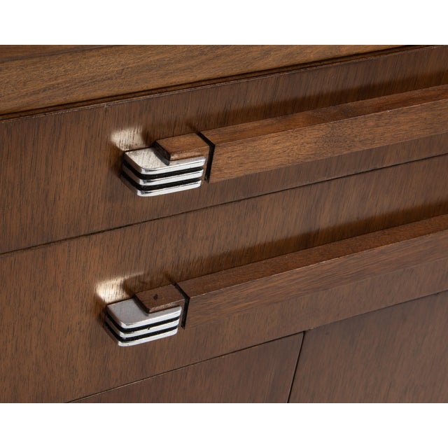 Hamilton Manufacturing Company Walnut Chrome Dental Cabinet Donald Deskey For Sale - Image 15 of 18