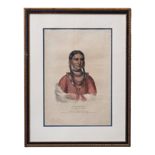 Antique Hand-Colored Lithograph "Hayne Hudjihini, the Eagle of Delight" For Sale