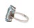 Modern 18k White Gold Aquamarine and Diamond Ring Vintage For Sale - Image 3 of 11