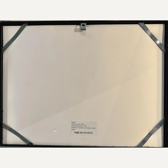 Limoneira Company chromolithograph Christmas fruit crate label poster for Sunkist, 1928. This poster features Santa with...