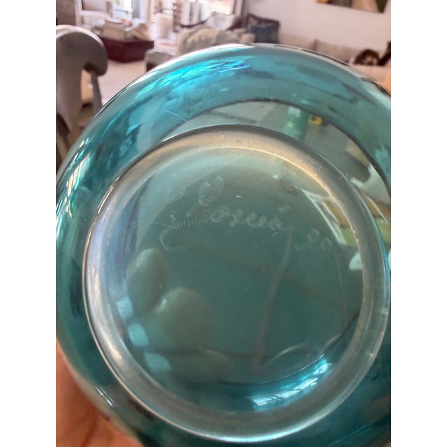 Vintage Antonio Garcia Signed Small Bowl in Blue With Red Rim and Dots and Purple ZigZags For Sale In Los Angeles - Image 6 of 8