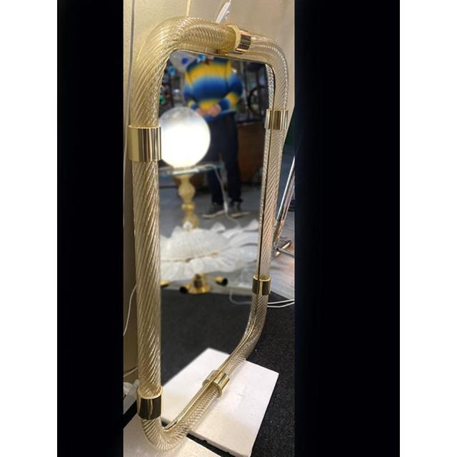 Gold Rectangular Torciglione Wall Mirror by Simoeng For Sale - Image 8 of 11