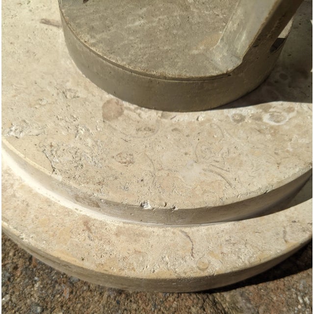 Vintage Postmodern Travertine Orb and Brass Spike Lamps by Michael Taylor - a Pair For Sale - Image 12 of 12