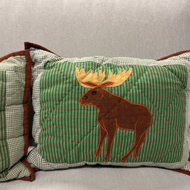 White Arrows Home Moose Appliqué Pillows, Set of Four For Sale In San Francisco - Image 6 of 12