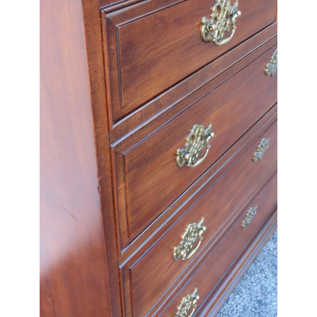 Pennsylvania House Inlay Cherry Low Dresser Chest 6309 For Sale - Image 11 of 14