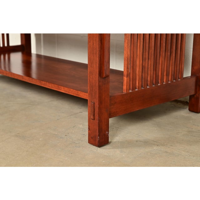Brown Stickley Mission Arts & Crafts Cherry Wood Spindle Coffee Table For Sale - Image 8 of 12
