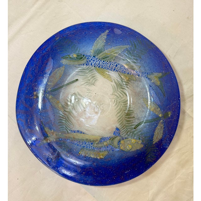 Figurative Antique 1930's Ernst Hantich & Co Johnolyth Dragonfly Fish Glass Glass Bowl Dish For Sale - Image 3 of 15
