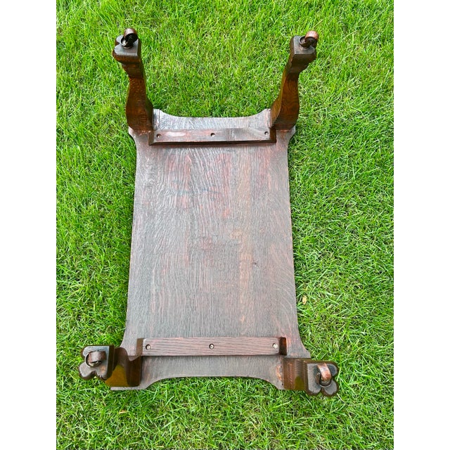 Antique, Tiger Oak, Coffee Table With Cabriole Legs, Eagle’s Talon Feet, and Wooden Casters, 1870’s For Sale - Image 11 of 12