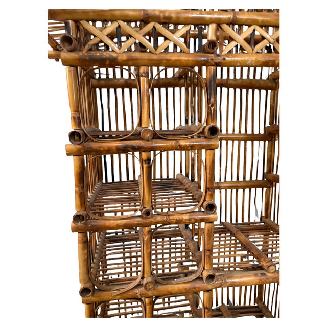Late 20th Century Vintage Bamboo Pagoda Standing Etagere / Bar Display Shelf, Wine Rack, Tiki Display Shelf For Sale - Image 5 of 12