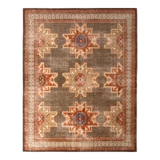 Rug & Kilim’s Oversized Etoile Rug in Red and Brown, 13x19 For Sale