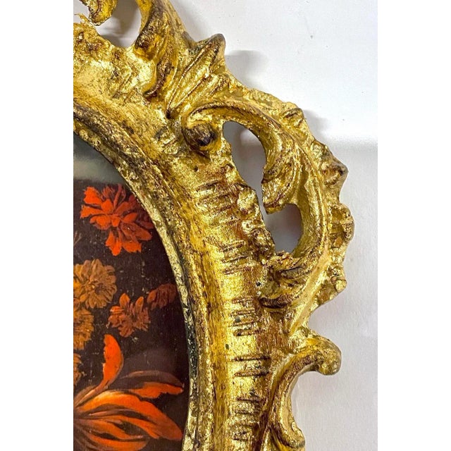Late 20th Century Vintage Florentine Floral Souvenir Frame For Sale - Image 5 of 8