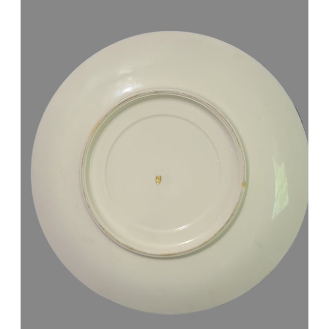 Blue Vintage Hand Painted Colorful Floral Birds Asian Platter, Japan For Sale - Image 8 of 9