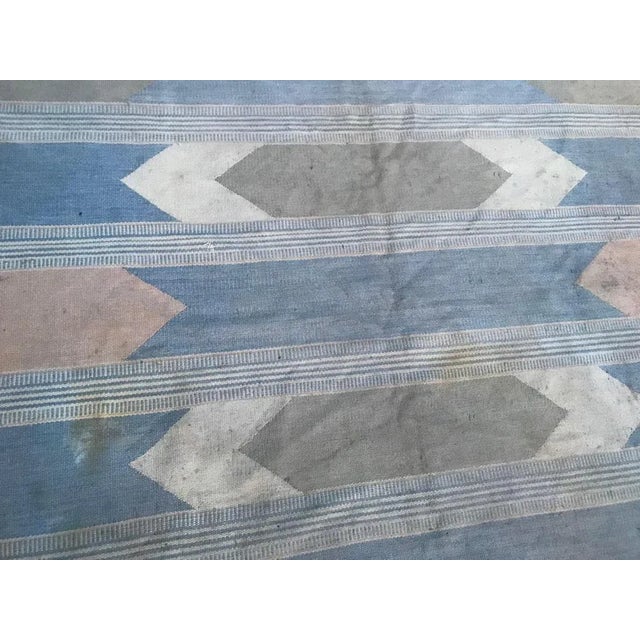 Vintage Indian Flat-Woven Rug, 1980s For Sale - Image 4 of 10