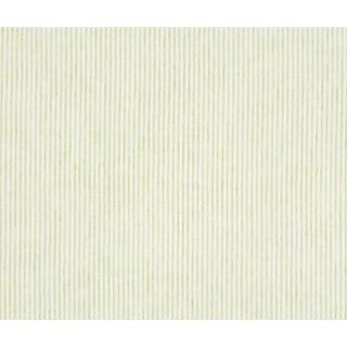 Schumacher Tori Stripe Sheer Fabric in Leaf For Sale