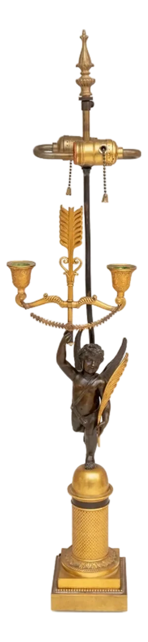 French Empire Style "Cupid" Bronze Lamp