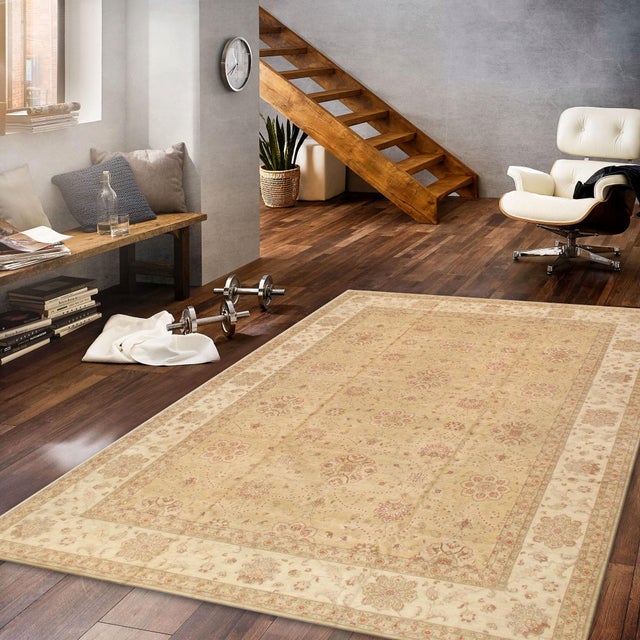 2020s Ferehan Lamb's Wool L. Gold Area Rug-13' 0" X 17' 5" For Sale - Image 5 of 5