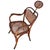 Traditional Rare Late Victorian Bent Oak and Brass Barbers Chair With Cane Seat, Austria For Sale - Image 3 of 7