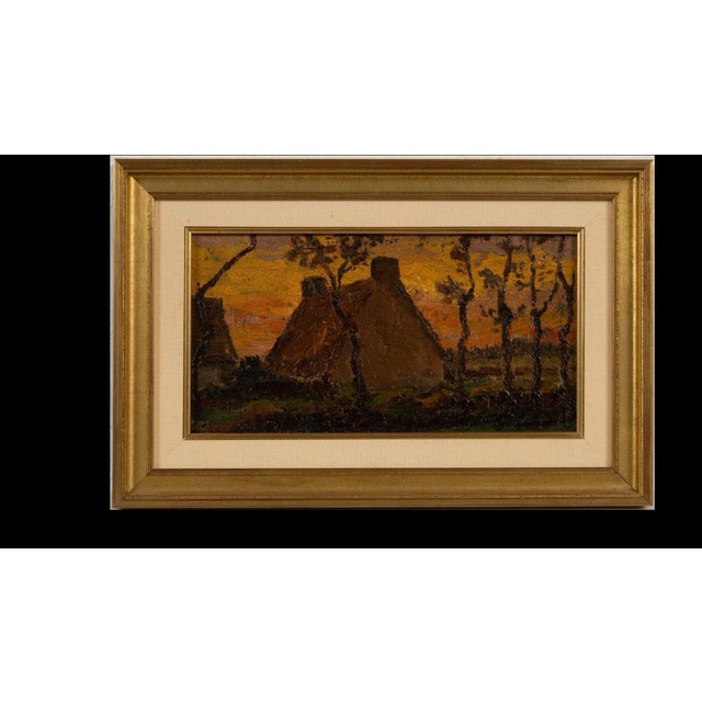 Gustave CARIOT (1872-1950) - Sunset in Brittany, Saint Brieuc, Impressionist For Sale