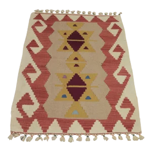 1960s Traditional Wool Oushak Kilim Rug