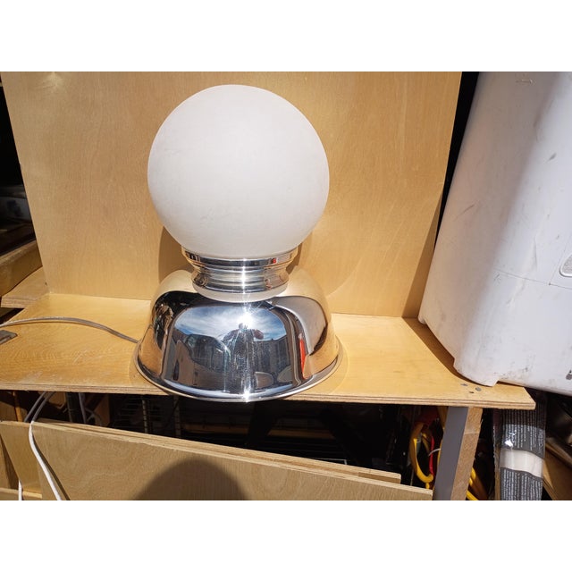 1980s Mid-Century Modern Silver Plated Globe TableLamp For Sale - Image 13 of 18